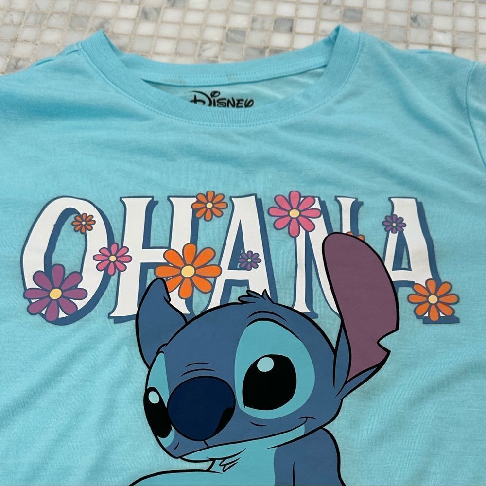 Disney Ohana Blue Girls Tshirt - Picture 4 of 8